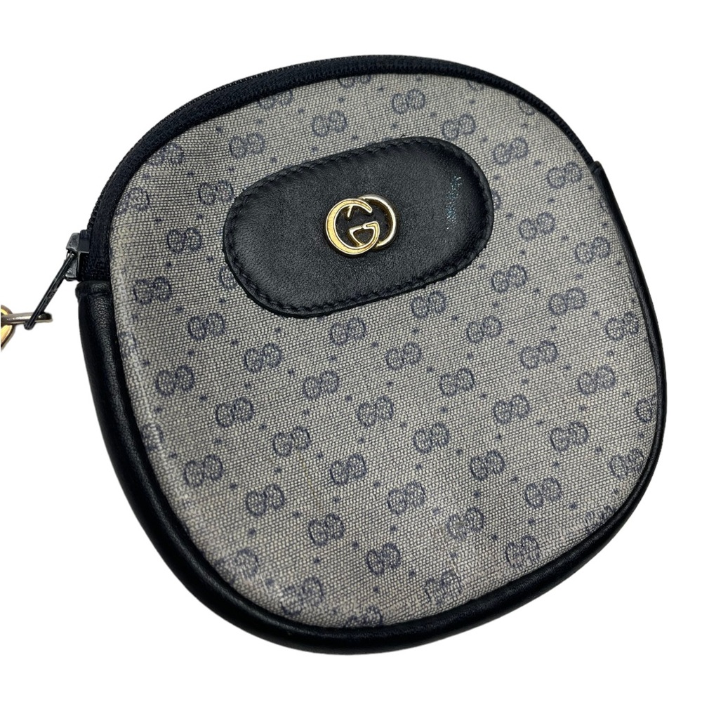 Gucci | Vintage GG Guccismw Logo Coin Purse in Navy Blue/Gold - Picture 4 of 10